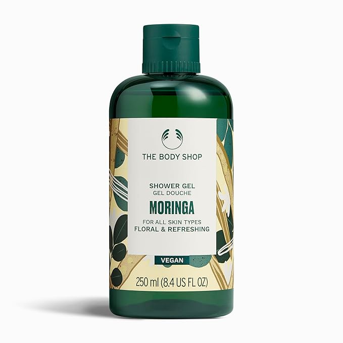 The Body Shop Moringa Shower Gel - Floral & Refreshing For All Skin - Vegan - 8.4 Fl Oz