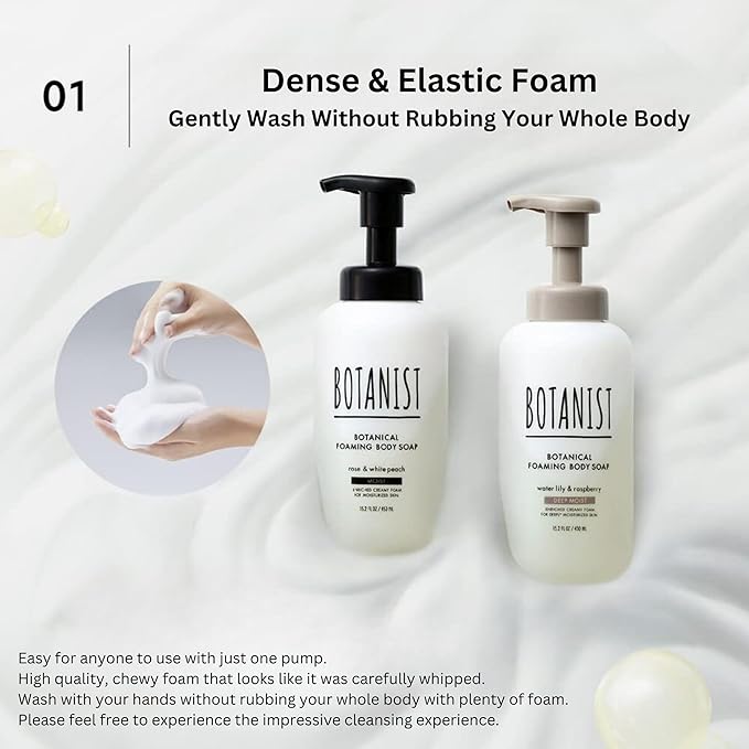 Shea Butter Body Wash Foaming for Women & Men, Organic Liquid Soap for Sensitive & Dry Skin with Botanical Buttermilk™ from Japan, Sulfate & Paraben Free, Water Lily & Raspberryh, 15.2 Fl Oz