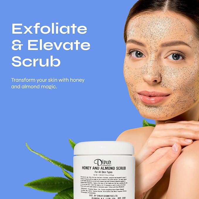 Almond Honey Facial Scrub Exfoliator for All Skin Types Natural Exfoliation with Almond Meal for Smooth, Radiant and Healthy Skin