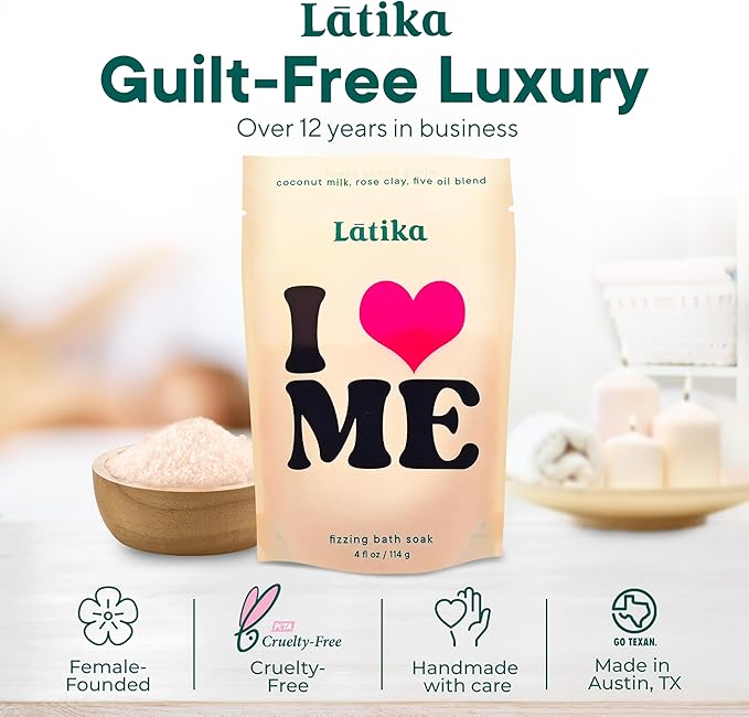 Soak Set of 3 - I Heart Me Bath Soaks with Oats, Milk & Honey for Self-Love & Self-Care – for Relaxation, Muscle Recovery & Skin Nourishment – Stress Relief Soaking Salts