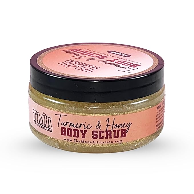 Turmeric Honey Body Scrub 8oz – Exfoliating Scrub for Dark Spots, Hyperpigmentation & Ingrown Hairs – Natural Brightening Face & Body Scrub with Tea Tree & Neem