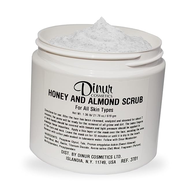 Almond Honey Facial Scrub Exfoliator for All Skin Types Natural Exfoliation with Almond Meal for Smooth, Radiant and Healthy Skin