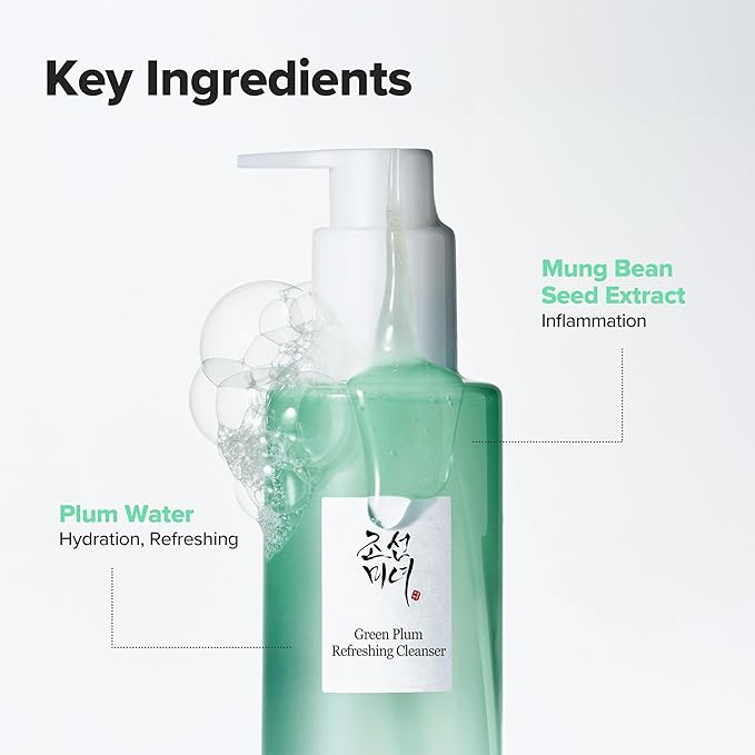 Beauty of Joseon Green Plum Refreshing Cleanser Gel Type Deep Pore Cleansing, Acne Face Wash, Blackhead Remover for All Skin Types, Korean Skincare 100ml, 3.38 fl.oz