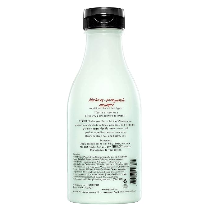 Teenology Shampoo, Conditioner, and Body Wash Bundle (Save 10%) - Sulfate and Paraben Free, Noncomedogenic, Natural Botanical Extracts, Blueberry Pomegranate Cucumber and Tropical Orange - 16 oz.