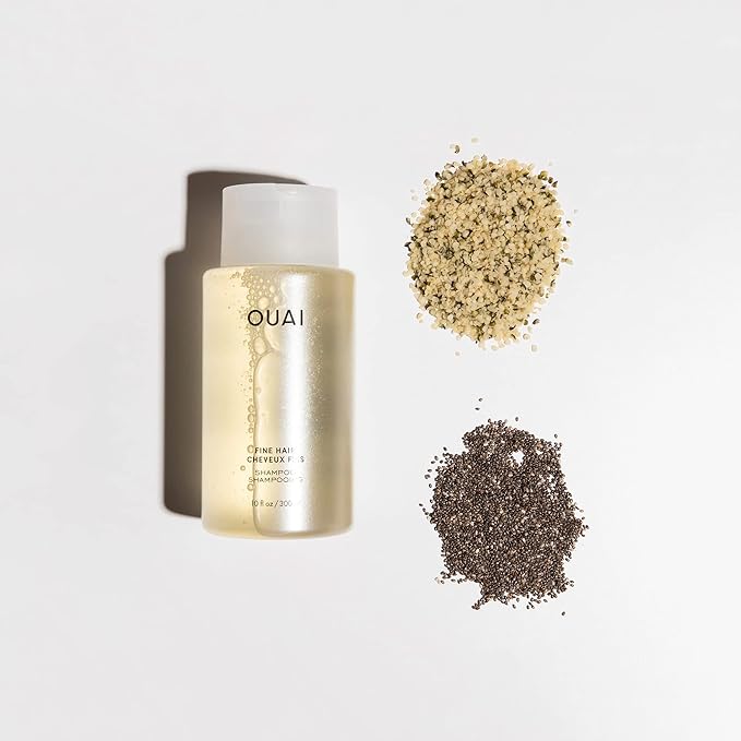 OUAI Fine Shampoo and Conditioner Set - Sulfate Free Shampoo and Conditioner for Fine Hair - Made with Keratin, Marshmallow Root, Shea Butter & Avocado Oil - Free of Parabens & Phthalates (10 Fl Oz)
