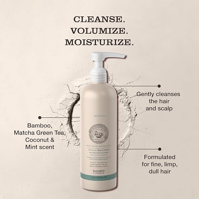 Tweak’d by Nature - Rise & Shine Volumizing and Thickening Shampoo for Fine Hair, Hydrating Hair Care for Soft, Tangle-Free Finish, Cruelty Free (33.8 ounces)