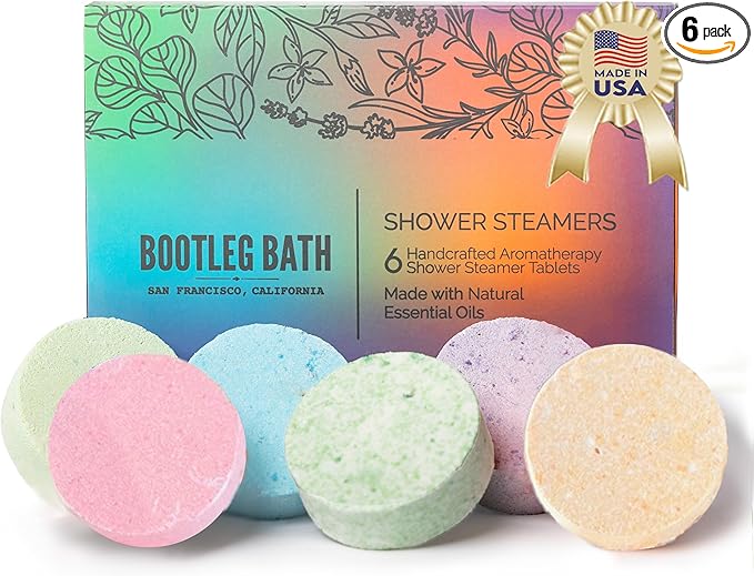 Shower Steamers, Aromatherapy Shower Bombs Variety 6 Pack, Great Gift for Adults and Teens, All Natural, Made in USA