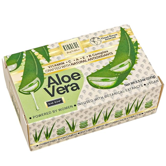 Aloe Vera Soap Bar – Natural Moisturizing Cleanser for Face and Body, Soothes Irritated Skin, Helps Relieve Sunburn, Hydrates and Softens (1 Pack)