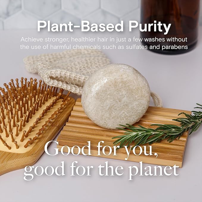 Seek Bamboo - Rosemary Shampoo Bar - Invigorating & Nourishing, SLS-Free, All-Natural Haircare, Plastic-Free, Vegan, Eco-Friendly Shampoo for Healthy Scalp & Hair | Shampoo with Jojoba Oil (Rosemary)