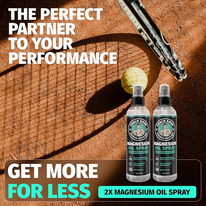 Coach Soak Magnesium Oil for Feet & Body - Liquid Magnesium Spray & Oil for Muscle & Joint Comfort - Topical Solution - 1 lb (2 Pack) - Unscented
