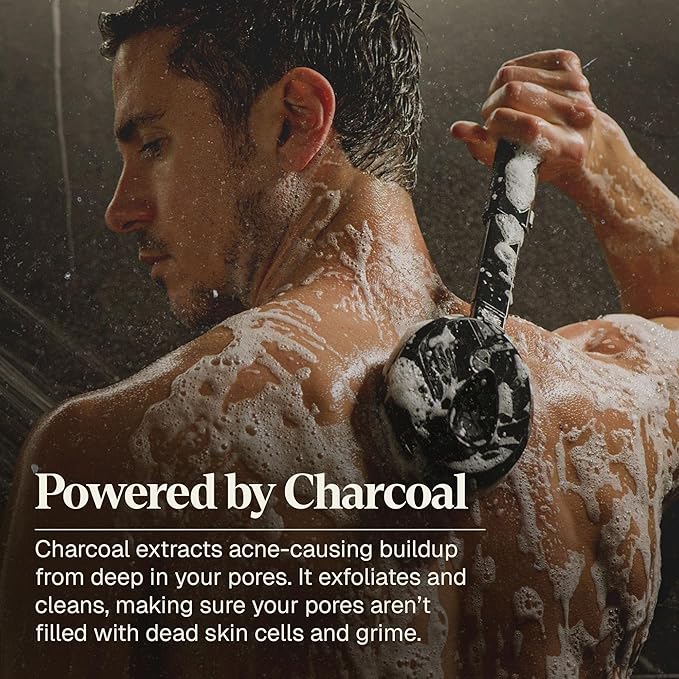 Black Wolf Salicylic Acid Body Wash for Men - 14 Fl Oz Men's Acne Body Wash - Charcoal Helps Reduce Acne Breakouts & Cleanse Your Skin - Full Coverage & Deep Clean Treatment - Men's Bodywash