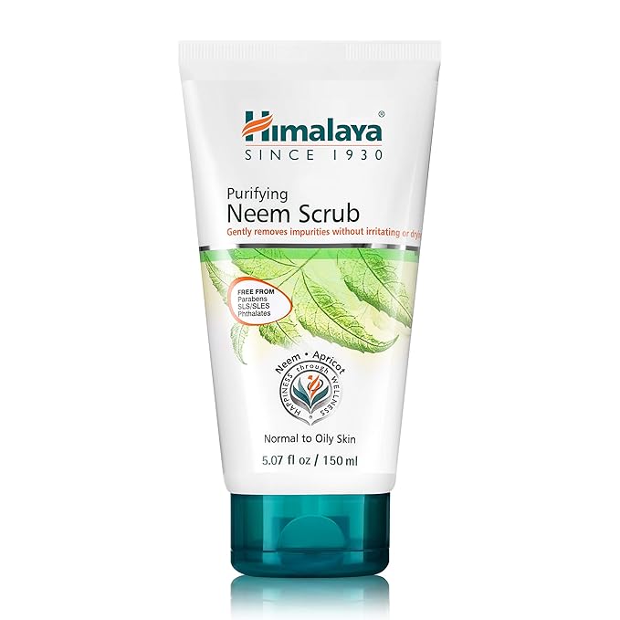 Himalaya Purifying Neem Scrub for a Deep Clean, Exfoliate and Purifies for Clean and Radiant Skin, 5.07 oz