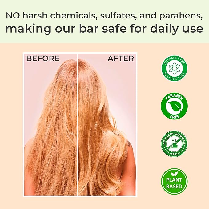 Organic Rosemary and Aloe Vera Solid SHAMPOO BAR AND CONDITIONER BAR for Hair Growth, Refreshing and Hydrating | Herbal Shampoo with Rosemary, Peppermint, Castor Oil, Argan Oil, and Betaine | USA