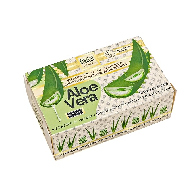Aloe Vera Soap Bar – Natural Moisturizing Cleanser for Face and Body, Soothes Irritated Skin, Helps Relieve Sunburn, Hydrates and Softens (1 Pack)
