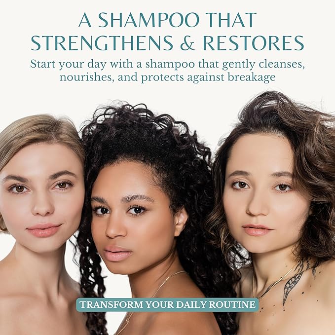 Argan Oil Shampoo with Biotin and Silk Protein, Deep Hair Hydrating & Nourishing, Sulfate-Free, Repairs Dry & Damaged Hair, Adds Shine & Detangles, 16 fl oz