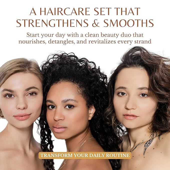 Ginger Shampoo and Conditioner Set, Fortifying Formula with Certified and Organic Ingredients Naturally Nourish, Smooth and Detangle Hair 16oz Each