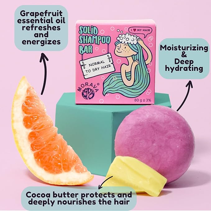 Morava Shampoo Bar & Conditioner Bar Set - Vegan, pH Balanced Hair Care for Curly & Normal-to-Dry Hair, Travel-Ready, Silicone & SLS-Free