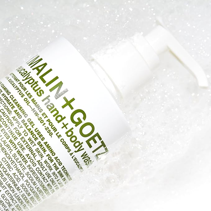 MALIN+GOETZ Eucalyptus Hand + Body Wash – natural hydrating soap,cleansing and purifying for all skin types, prevents stripping or irritation on sensitive skin. Cruelty-free. 8.5 fl oz