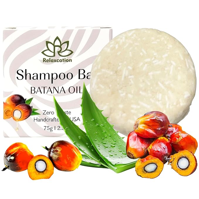 BATANA OIL Hair Growth Shampoo Bar | Pure Raw Honduras Oil | Hydrates & Improves Scalp Health, Enhances Growth | With Castor, Jojoba, Argan, Aloe Vera (2 Bars)