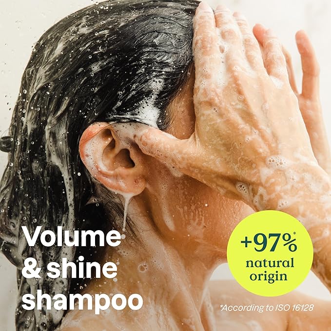 Bundle of ATTITUDE Volume And Shine Hair Shampoo and Conditioner, Dermatologically Tested, Plant- and Mineral-Based, Vegan Beauty Products, Soy Protein And Cranberries