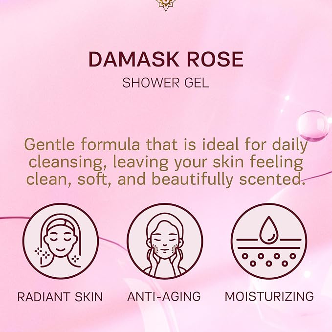 AUTHENTIC BATH & SOAP Rose Body Wash for Normal Skin – Soothing Shower Oil with Rose Water & Essential Oils, Vegan, Cruelty-Free, Hydrating Body Wash Women, 16.9 Fl Oz