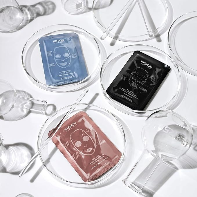 111SKIN Cryo De-Puffing Energy Facial Mask - Fragrance Free - Tighten, De-Puff & Refresh - Peptides & Caffeine - Set of 5 (1 oz each) - Depuffing Face Mask