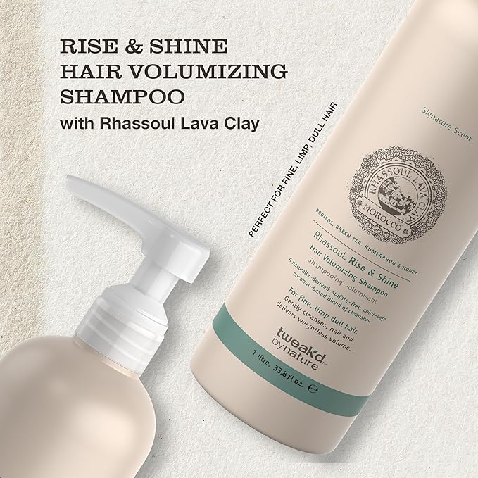 Tweak’d by Nature - Rise & Shine Volumizing and Thickening Shampoo for Fine Hair, Hydrating Hair Care for Soft, Tangle-Free Finish, Cruelty Free (33.8 ounces)