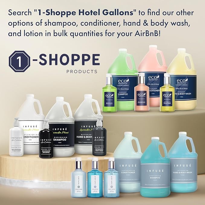 Terra Pure Gallon & Dispenser Set | 1-Shoppe All-In-Kit | Shampoo Conditioner Body Wash Gallon | Refillable 10.14 oz. Matching Pump Bottles