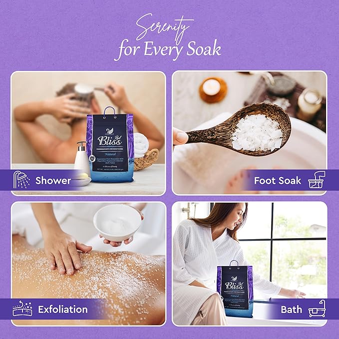 Magnesium Bath & Foot Soak | Salt Flake 15 LB (240 OZ), Super Value Pack | Natural Salts for Relaxation, Wellness & Muscle Relief, Soaking, Recovery & Stress Relief - 15 LB (240 OZ)