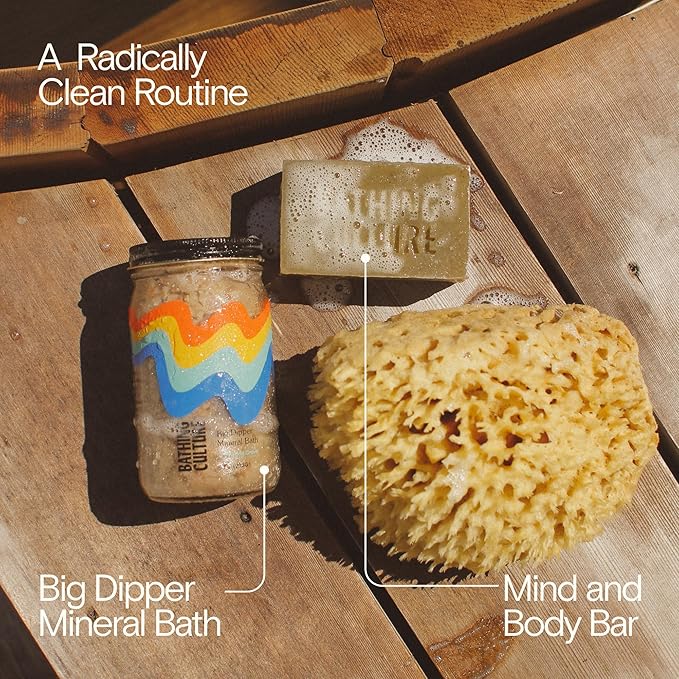Bathing Culture, Natural Organic Soap Bar for Body, Exfoliating Bar Soap, Infused with Chlorella, Comfrey Root & Aloe, Natural, Biodegradable, Sustainable, Vegan Personal Care, 4.58 oz, 127 g