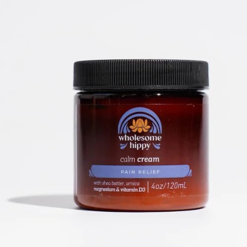 WHOLESOME HIPPY Magnesium Calm Cream – All Natural Body Butter with Magnesium, Vitamin D3, Arnica & Turmeric – Soothing Moisturizer for Skin Wellness & Relaxation – 4oz