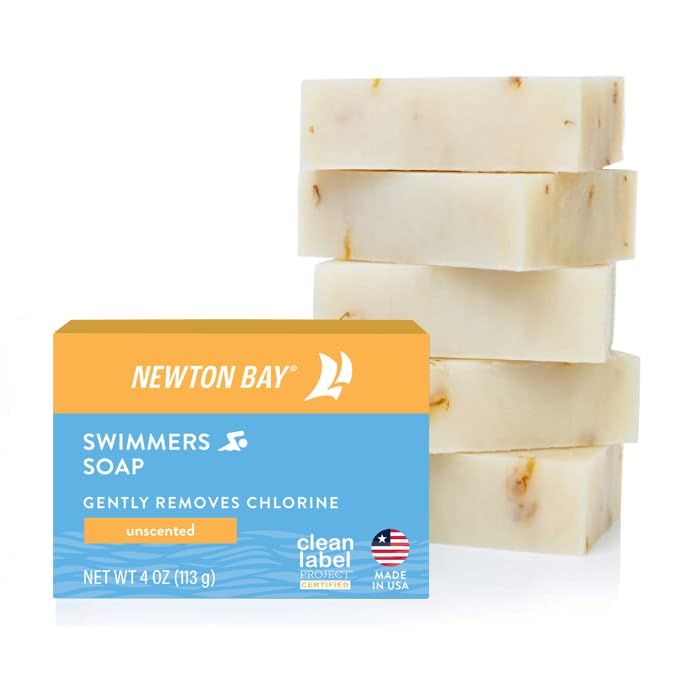 Swimmers Soap | All Natural Body and Face Wash Soap Bar | Gently Washes Away Chlorine After Swimming | Revitalizes Sensitive Skin | 5-Pack of 4 Ounce Soap Bars