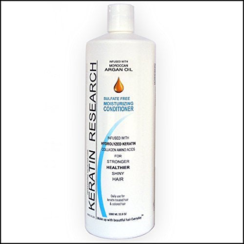 KERATIN RESEARCH Enjoy Luxury Conditioner infused with Moroccan Argan Oil, Sulfate Free 1 LITER Bottle Made in USA
