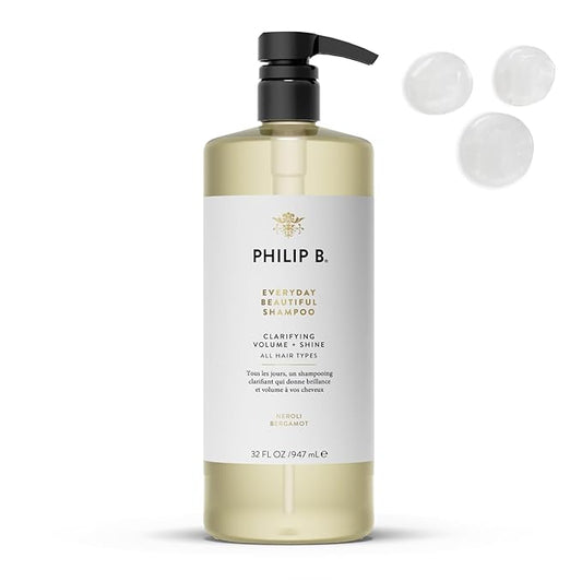 PHILIP B Everyday Beautiful Shampoo - 32 fl. oz. (947 ml) - Clarifying, Volumizing and Shine Enhancing, Removes Excess Buildup, Sulfate-Free, Made in USA