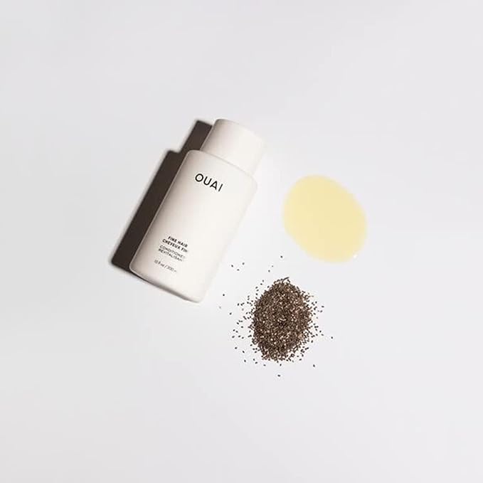 OUAI Fine Shampoo and Conditioner Set - Sulfate Free Shampoo and Conditioner for Fine Hair - Made with Keratin, Marshmallow Root, Shea Butter & Avocado Oil - Free of Parabens & Phthalates (10 Fl Oz)