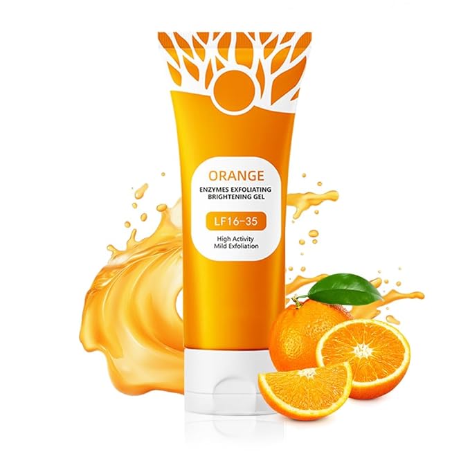 Orange Exfoliating Gel for Face and Body, 2026 Upgraded Deep Pore Orange Peeling Scrub, Cleaning Pores, Remove Blackheads Moisturize Cleansing, Facial Exfoliating Gel for All Skin (1PC, 3.52 Fl Oz)