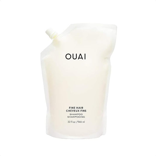 OUAI Fine Shampoo Refill - Volumizing Shampoo with Strengthening Keratin, Biotin & Chia Seed Oil for Fine Hair - Delivers Weightless Body - Paraben, Phthalate & Sulfate Free Hair Care (32 Fl Oz)