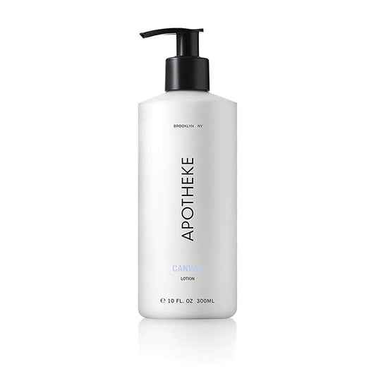 APOTHEKE Scented Hand & Body Lotion, Canvas - 10 Fl Oz Nourishing Body Moisturizer Cream for Dry Skin - Gentle Daily Skincare for Men & Women with Natural Ingredients, All Skin Types