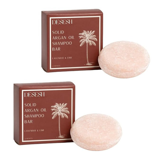 Argan Oil Solid Shampoo Bar Value Bundle, US-Made, No Artificial Colors Or Fragrances, Vegan, Cruelty Free, Designed For All Hair Types, Plastic Free (Lavender & Lime)