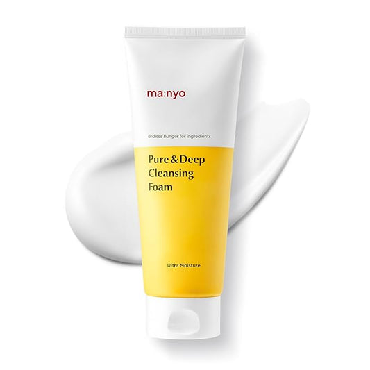 MANYO Pure & Deep Cleansing Foam, Korean Face Wash with Hyaluronic Acid, Acne Face Wash, Pore Cleaner, Blackhead Remover, Korean Skin Care, 6.7 fl oz (200ml)