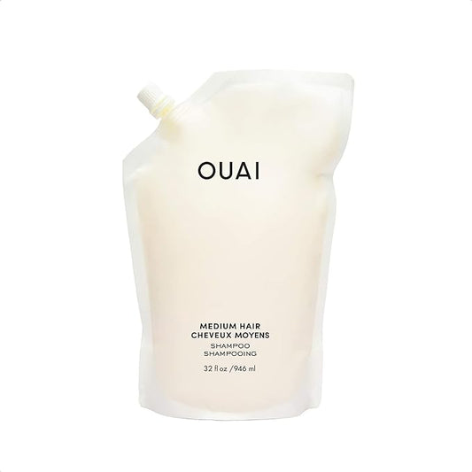 OUAI Medium Shampoo Refill - Hydrating Shampoo with Coconut Oil, Babassu, Kumquat Extract and Keratin - Strengthens, Nourishes and Adds Shine - Paraben, Phthalate and Sulfate Free Hair Care (32 Fl Oz)