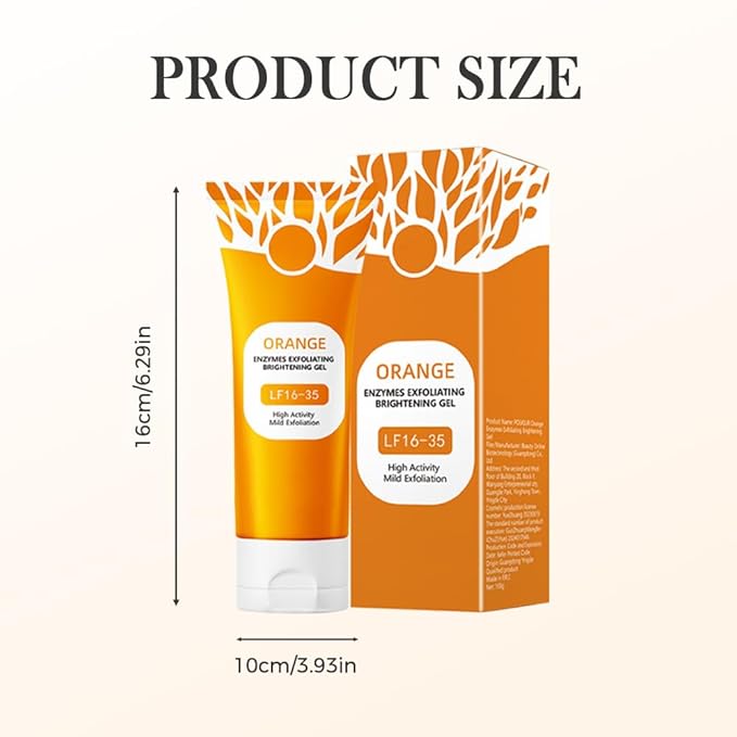 Orange Exfoliating Gel for Face and Body, 2026 Upgraded Deep Pore Orange Peeling Scrub, Cleaning Pores, Remove Blackheads Moisturize Cleansing, Facial Exfoliating Gel for All Skin (2PC, 3.52 Fl Oz)