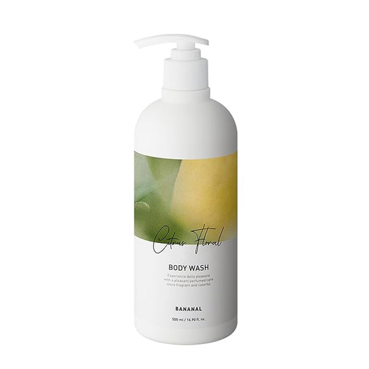 Korean Body Wash with Hyaluronic Acid & Aloe – Hydrating Moisturizing Cleanser for All Skin – Infused with Natural Extracts – Paraben & Silicone-Free – Citrus Floral, 500ml / 16.9 fl oz