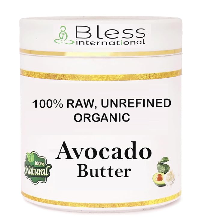 Organic Raw Avocado Butter 100% Pure,Natural & Unrefined| Skin Moisturizer For Face, Body & Hair| 1 LBS/450 GM Ivory/White Grade A | DIY Creams, Balms, Lotions, Soaps| Softens Dry & Tough Skin