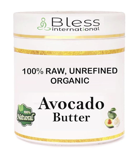 Organic Raw Avocado Butter 100% Pure,Natural & Unrefined| Skin Moisturizer For Face, Body & Hair| 1 LBS/450 GM Ivory/White Grade A | DIY Creams, Balms, Lotions, Soaps| Softens Dry & Tough Skin