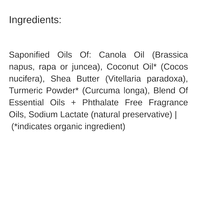 Natural Organic for Face and Body, Exfoliating & Moisturizing Soap Bar with Shea Butter, Coconut Oil and Essential Oils, 4oz Per Bar (Turmeric)