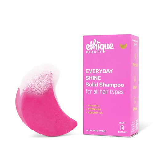 Ethique Everyday Shampoo Bar for soft, shiny hair with Vitamin C - Plastic-Free, Cruelty-Free, Vegan, 3.88 oz - Formerly Pinkalicious
