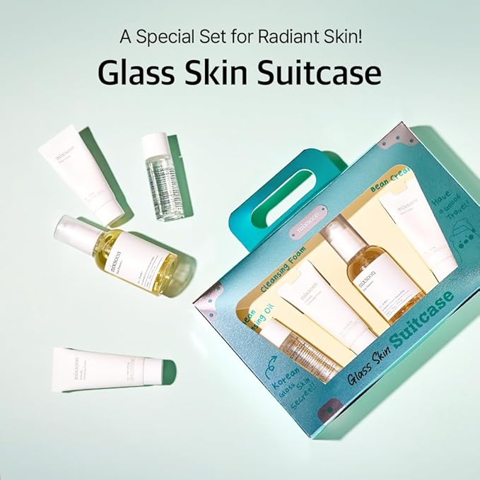 mixsoon Glass Skin Suit Case Set (4Items Includes) Skincare Kit Moisturizing For Glow Skin Care Routine Gifts Korean Glass Skin (0.67 Fl.Ozl+0.67 Fl.Oz+0.50 Fl.Oz+1.6 Fl.Oz)