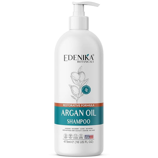 Argan Oil Shampoo with Biotin and Silk Protein, Deep Hair Hydrating & Nourishing, Sulfate-Free, Repairs Dry & Damaged Hair, Adds Shine & Detangles, 16 fl oz