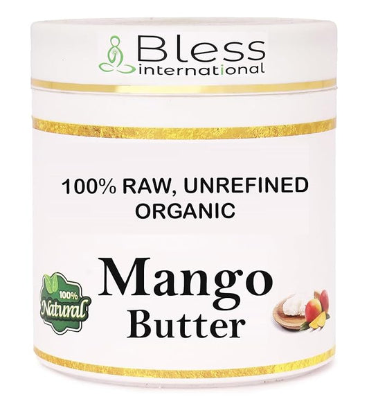 Organic Raw Mango Butter 100% Pure,Natural & Unrefined| Skin Moisturizer For Face, Body & Hair| 1 LBS/450 GM Ivory/White Grade A | DIY Creams, Balms, Lotions, Soaps| Softens Dry & Tough Skin